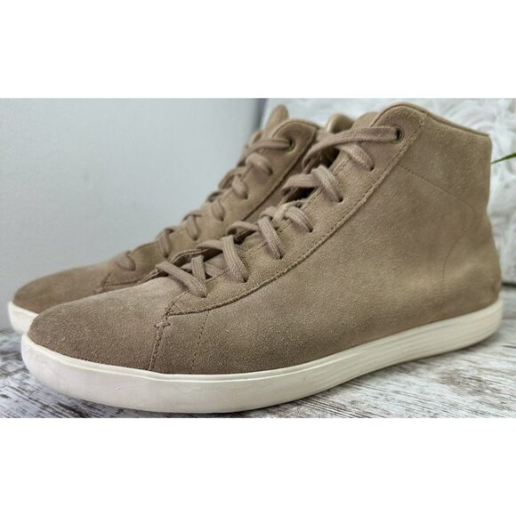 COLE HAAN Grand Crosscourt High Top Sneakers Women’s Size 11B Tan Camel Suede - Picture 11 of 15